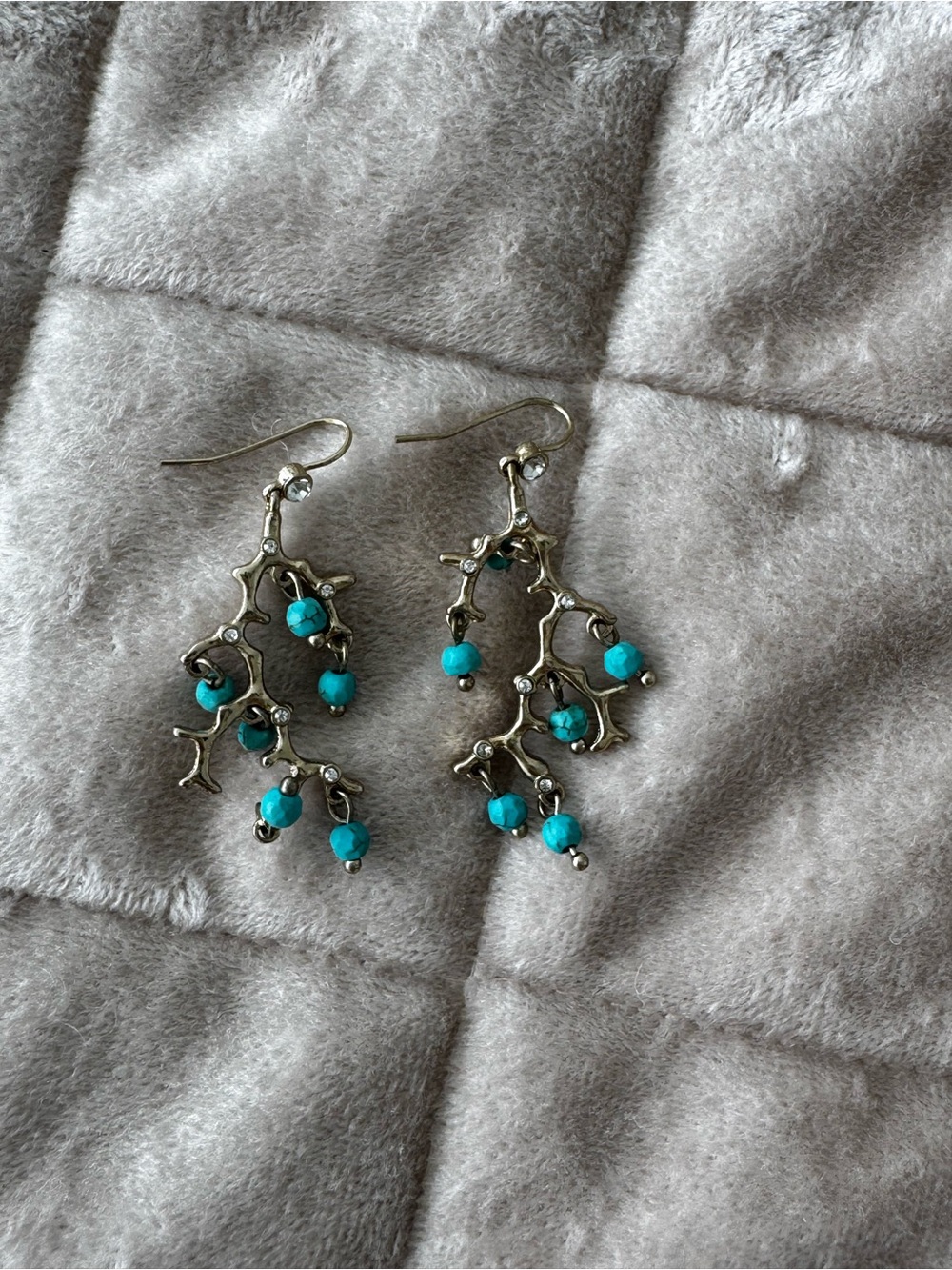 Tommy Bahama Silver-Tone Branch Drop Earrings with Turquoise Beads